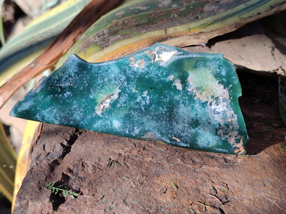 Polished On One Side Mtorolite Chrysoprase Plates x 6 From Mutorashanga, Zimbabwe - Toprock Gemstones and Minerals 