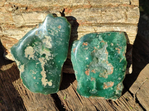 Polished On One Side Mtorolite Chrysoprase Plates x 6 From Mutorashanga, Zimbabwe - Toprock Gemstones and Minerals 