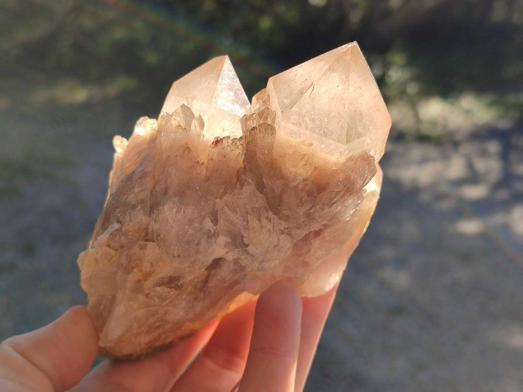 Natural Cascading White Phantom Smokey Luena Quartz Clusters x 3 rom Luena, Congo - Toprock Gemstones and Minerals 