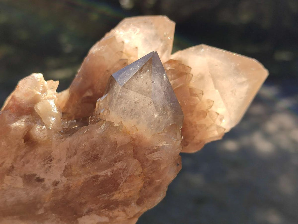 Natural Cascading White Phantom Smokey Luena Quartz Clusters x 3 rom Luena, Congo - Toprock Gemstones and Minerals 