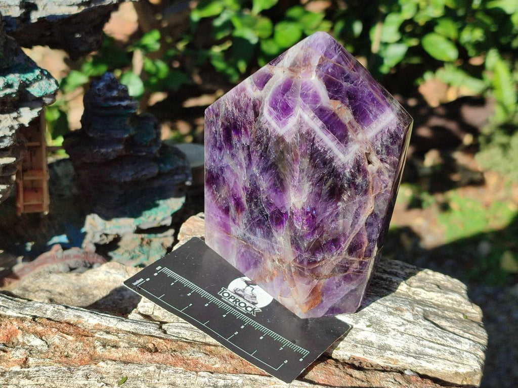 Polished Dark Chevron Amethyst Display Crystal Points x 2 From Mapatizya, Zambia - Toprock Gemstones and Minerals 