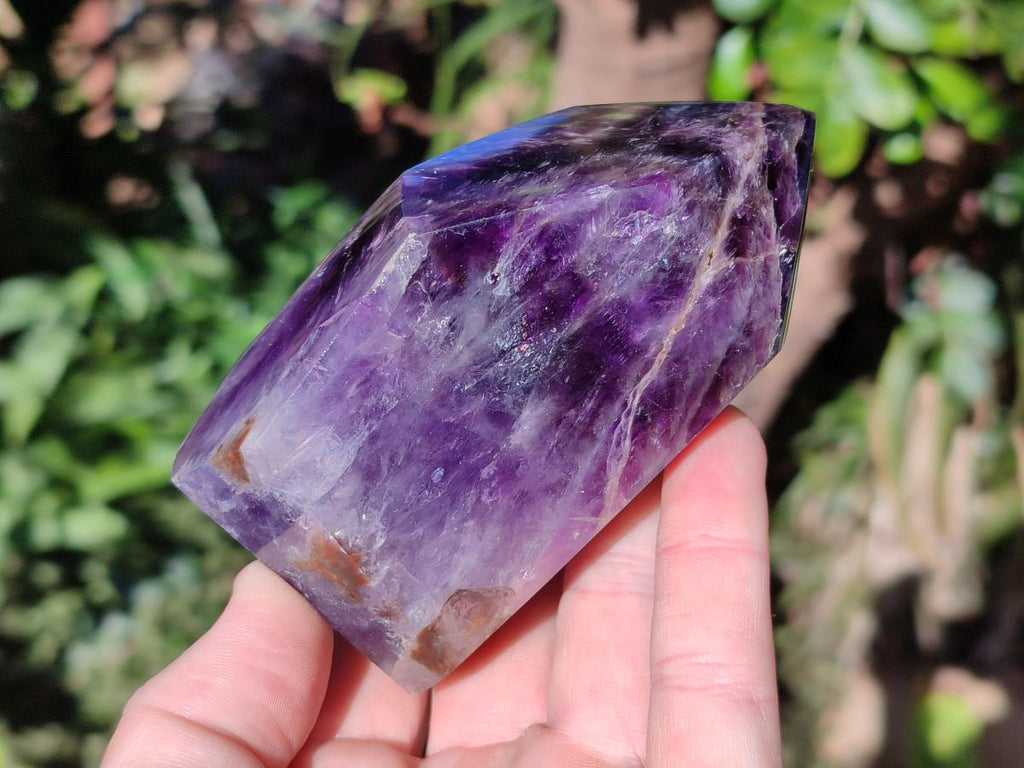 Polished Dark Chevron Amethyst Display Crystal Points x 2 From Mapatizya, Zambia - Toprock Gemstones and Minerals 