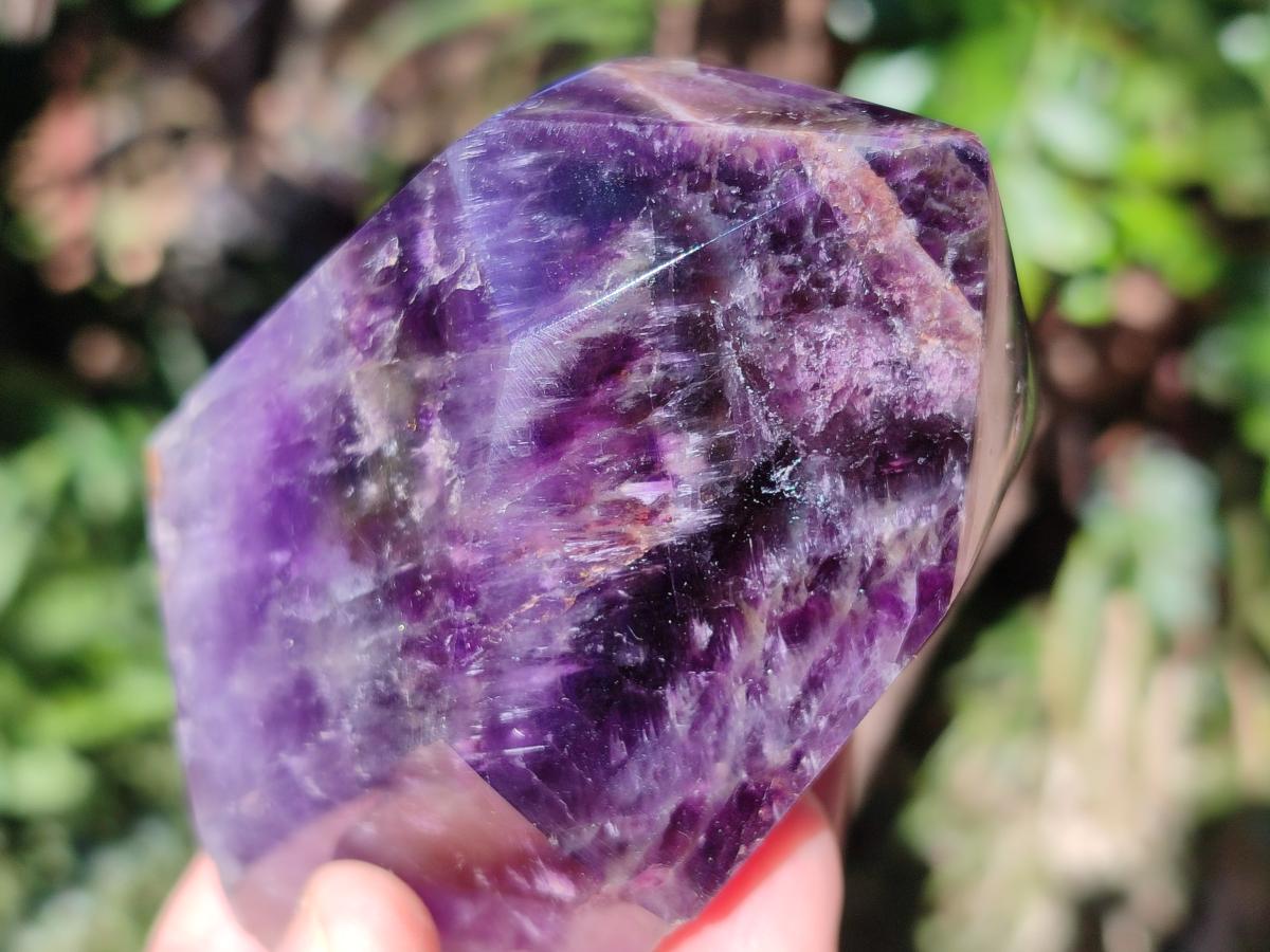 Polished Dark Chevron Amethyst Display Crystal Points x 2 From Mapatizya, Zambia - Toprock Gemstones and Minerals 