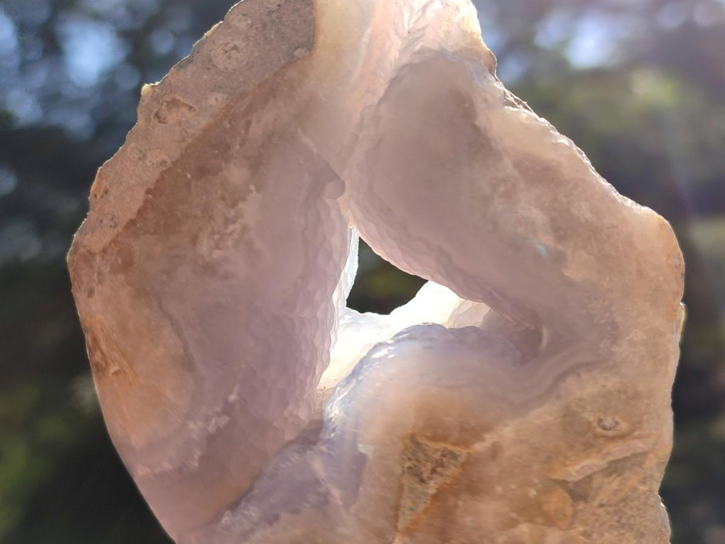 Polished On One Side Blue Lace Agate Geodes x 6 From Nsanje, Malawi - Toprock Gemstones and Minerals 