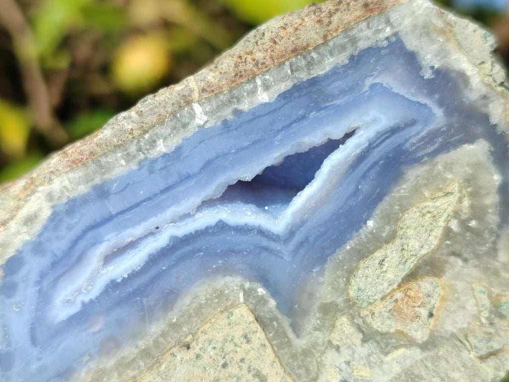Polished On One Side Blue Lace Agate Geodes x 6 From Nsanje, Malawi - Toprock Gemstones and Minerals 