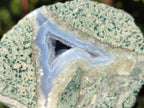 Polished On One Side Blue Lace Agate Geodes x 6 From Nsanje, Malawi - Toprock Gemstones and Minerals 