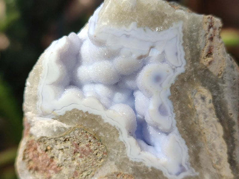Polished On One Side Blue Lace Agate Geodes x 6 From Nsanje, Malawi - Toprock Gemstones and Minerals 