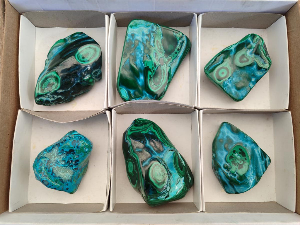 Polished Malacolla Free Forms x 6 From Kulukuluku, Congo - Toprock Gemstones and Minerals 