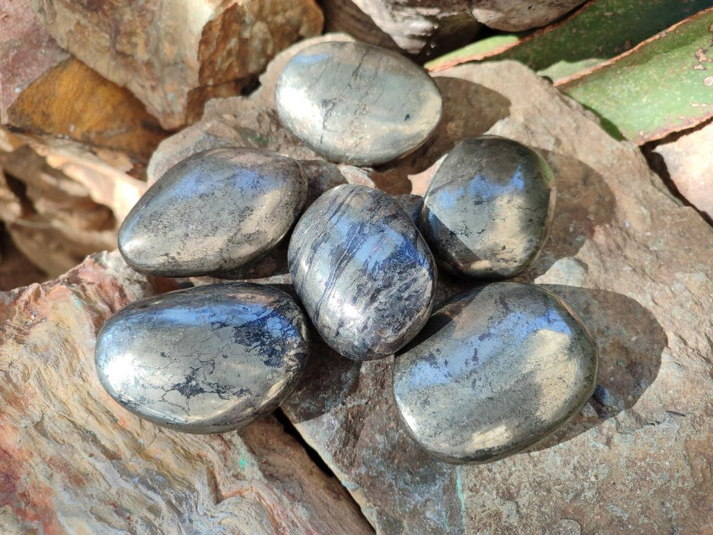 Polished Basalt Pharaoh Stone Galets x 6 From Iron Duke Mine, Zimbabwe - Toprock Gemstones and Minerals 