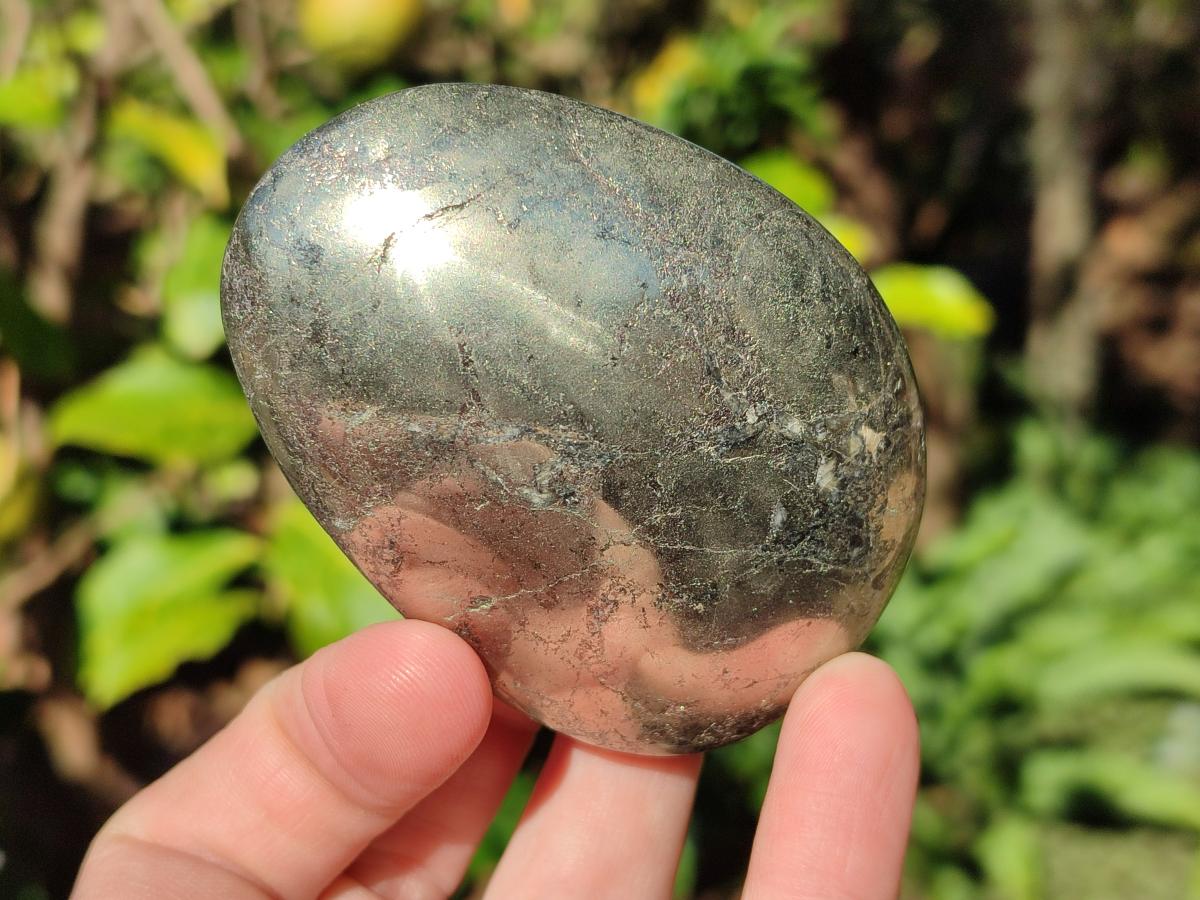 Polished Basalt Pharaoh Stone Galets x 6 From Iron Duke Mine, Zimbabwe - Toprock Gemstones and Minerals 