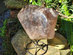 Polished XL Dark Smokey Window Quartz Crystal x 1 From Madagascar - Toprock Gemstones and Minerals 