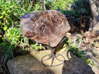 Polished XL Dark Smokey Window Quartz Crystal x 1 From Madagascar - Toprock Gemstones and Minerals 