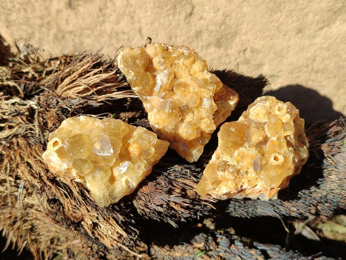 Natural Golden Limonite Quartz Clusters x 35 From Solwezi, Zambia - Toprock Gemstones and Minerals 