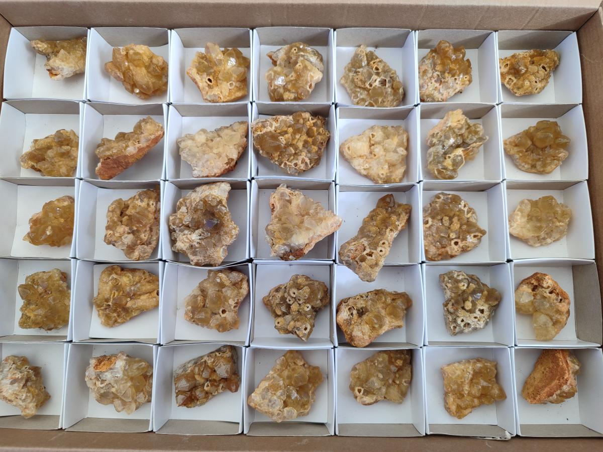 Natural Golden Limonite Quartz Clusters x 35 From Solwezi, Zambia - Toprock Gemstones and Minerals 