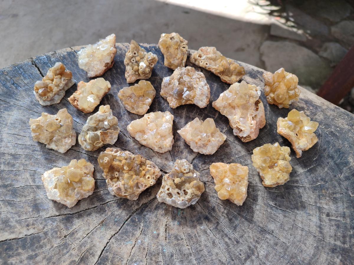 Natural Golden Limonite Quartz Clusters x 35 From Solwezi, Zambia - Toprock Gemstones and Minerals 