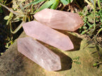 Polished Double Terminated Gemmy Rose Quartz Crystals x 6 From Madagascar - Toprock Gemstones and Minerals 