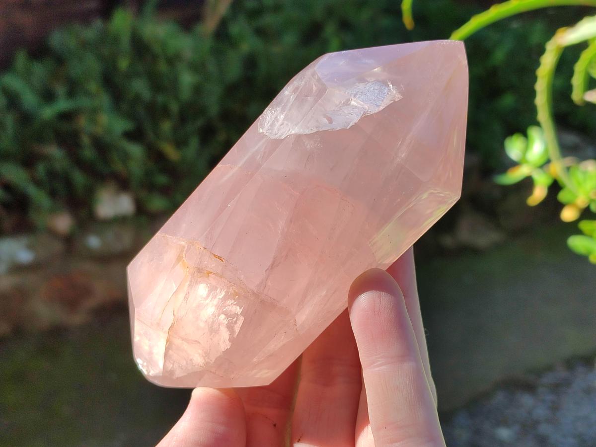 Polished Double Terminated Gemmy Rose Quartz Crystals x 6 From Madagascar - Toprock Gemstones and Minerals 