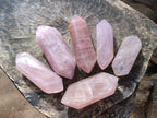 Polished Double Terminated Gemmy Rose Quartz Crystals x 6 From Madagascar - Toprock Gemstones and Minerals 