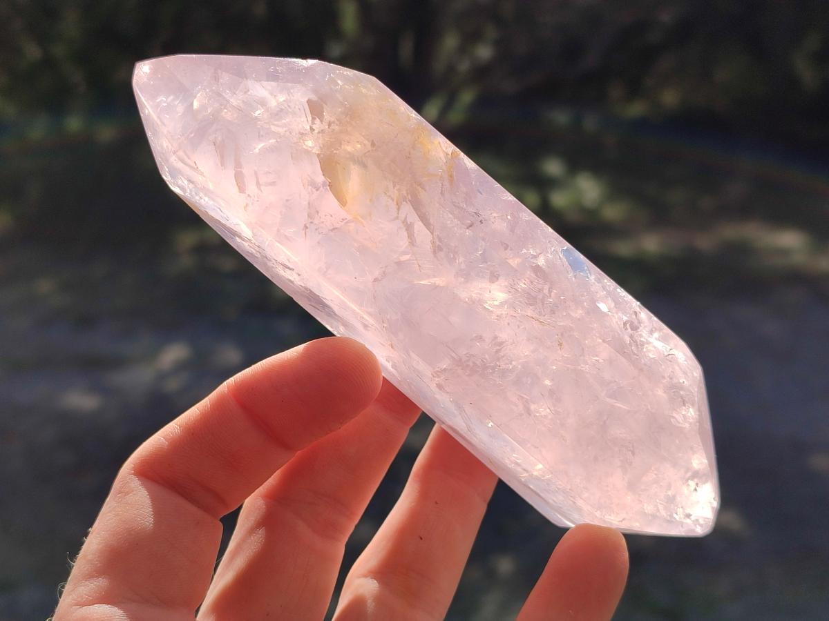 Polished Double Terminated Gemmy Rose Quartz Crystals x 6 From Madagascar - Toprock Gemstones and Minerals 