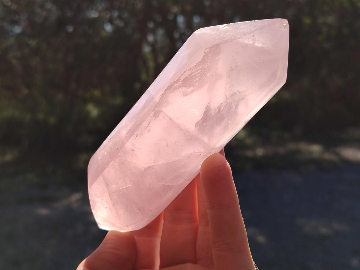 Polished Double Terminated Gemmy Rose Quartz Crystals x 6 From Madagascar - Toprock Gemstones and Minerals 