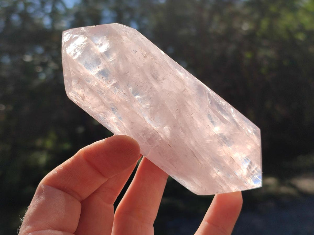 Polished Double Terminated Gemmy Rose Quartz Crystals x 6 From Madagascar - Toprock Gemstones and Minerals 