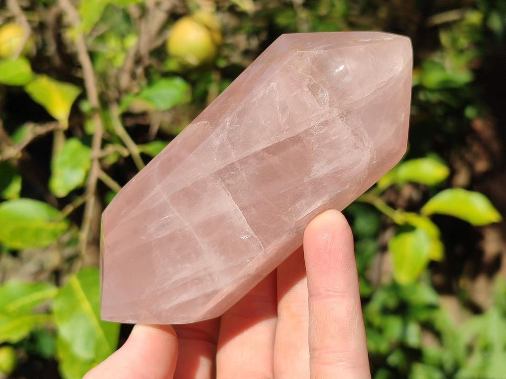 Polished Double Terminated Gemmy Rose Quartz Crystals x 6 From Madagascar - Toprock Gemstones and Minerals 