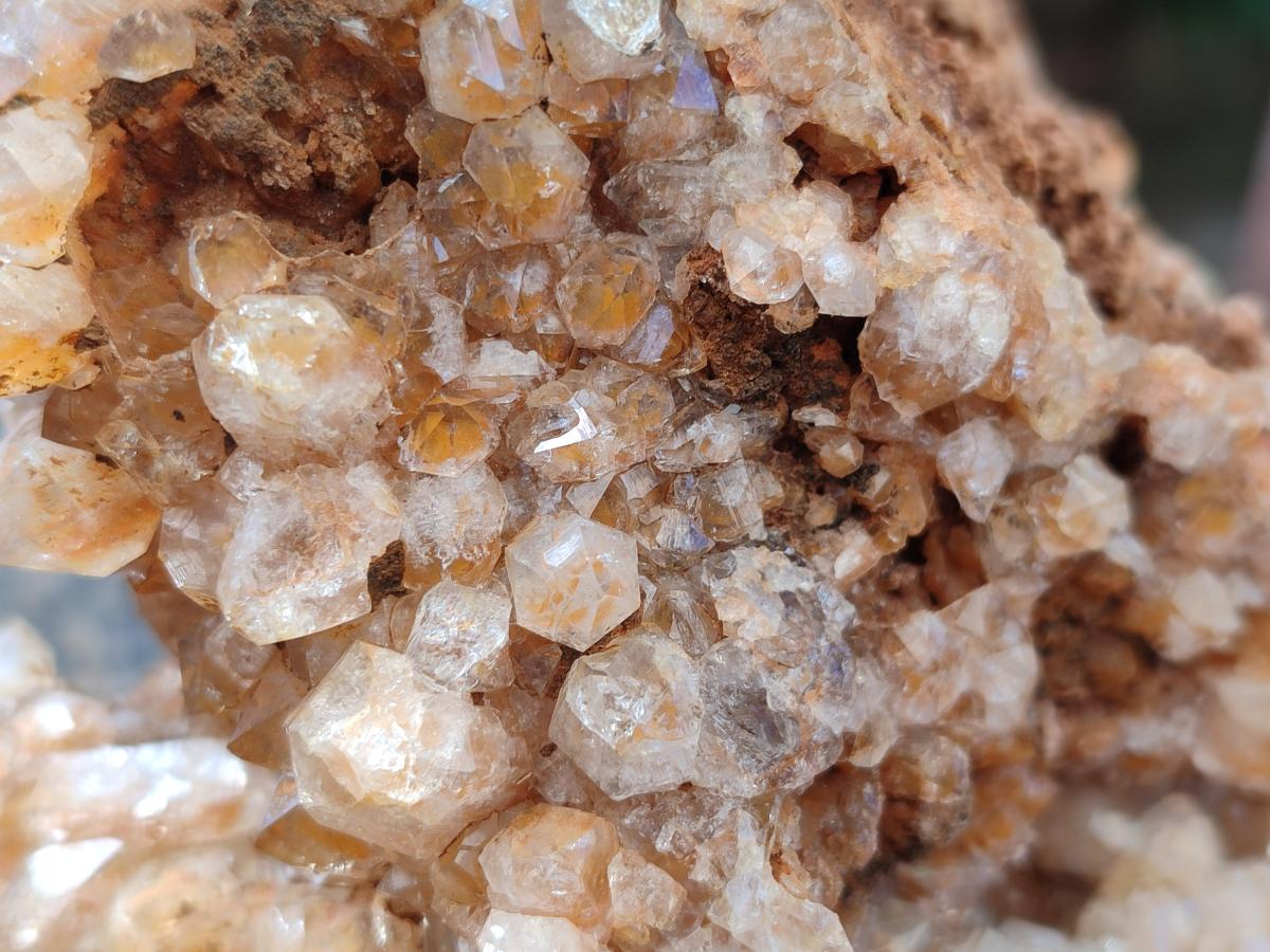 Natural Golden Limonite Quartz Clusters x 3 From Solwezi, Zambia - Toprock Gemstones and Minerals 