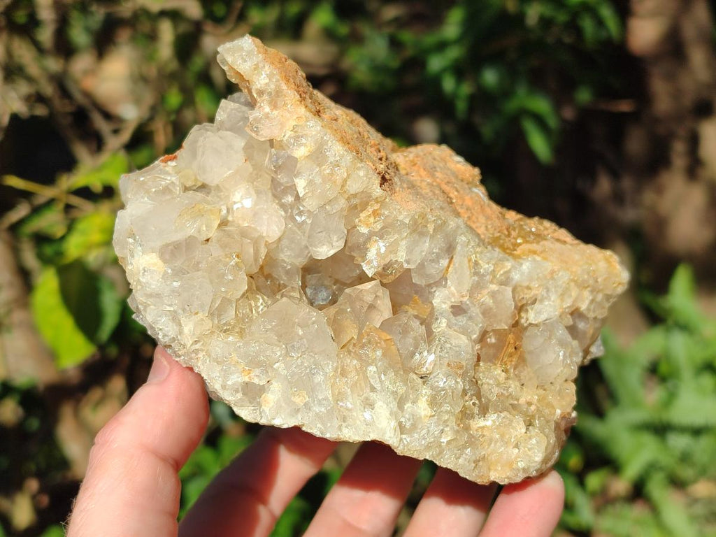 Natural Golden Limonite Quartz Clusters x 3 From Solwezi, Zambia - Toprock Gemstones and Minerals 