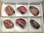 Polished Rhodonite Free Forms x 6 From Rhusinga, Zimbabwe - Toprock Gemstones and Minerals 