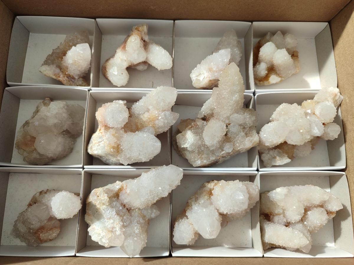Natural Spirit Quartz Clusters x 12 From Boekenhouthoek, South Africa - Toprock Gemstones and Minerals 
