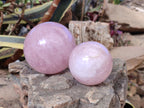 Polished Gemmy Star Rose Quartz Spheres x 2 From Madagascar - Toprock Gemstones and Minerals 