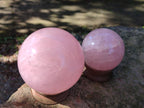 Polished Gemmy Star Rose Quartz Spheres x 2 From Madagascar - Toprock Gemstones and Minerals 