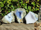 Natural Blue Lace Agate Geode Specimens x 6 From Nsanje, Malawi - Toprock Gemstones and Minerals 