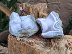 Natural Blue Lace Agate Geode Specimens x 6 From Nsanje, Malawi - Toprock Gemstones and Minerals 