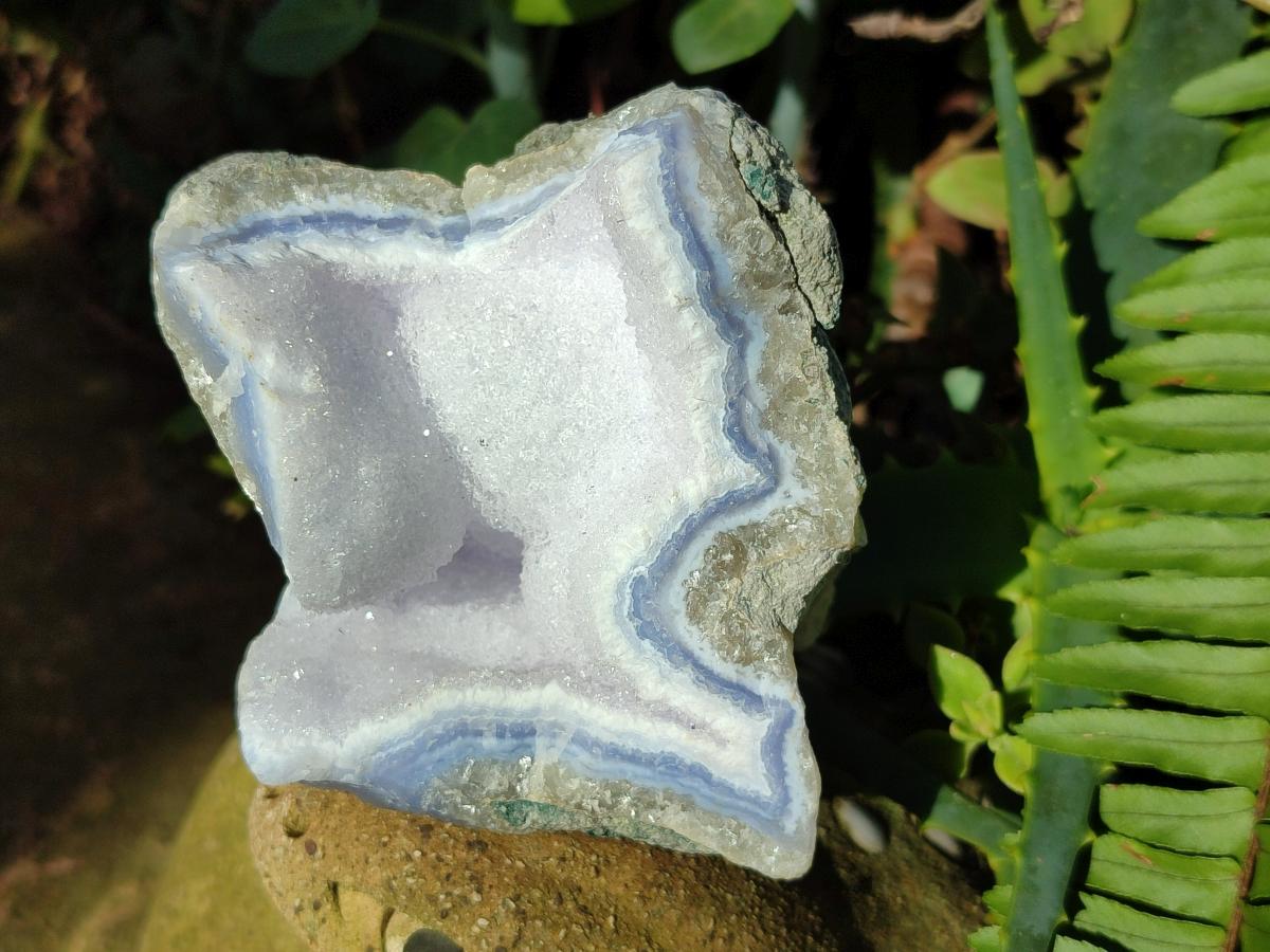 Natural Blue Lace Agate Geode Specimens x 6 From Nsanje, Malawi - Toprock Gemstones and Minerals 