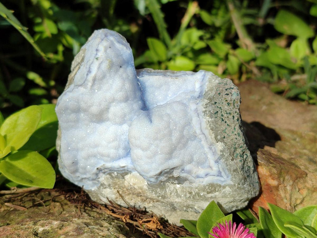 Natural Blue Lace Agate Geode Specimens x 6 From Nsanje, Malawi - Toprock Gemstones and Minerals 