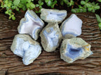 Natural Blue Lace Agate Geode Specimens x 6 From Nsanje, Malawi - Toprock Gemstones and Minerals 