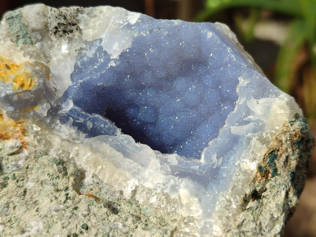 Natural Blue Lace Agate Geode Specimens x 6 From Nsanje, Malawi - Toprock Gemstones and Minerals 