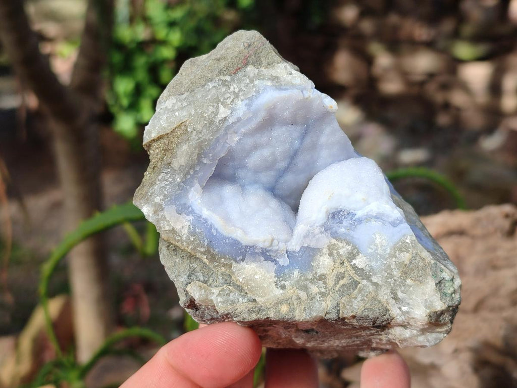 Natural Blue Lace Agate Geode Specimens x 6 From Nsanje, Malawi - Toprock Gemstones and Minerals 