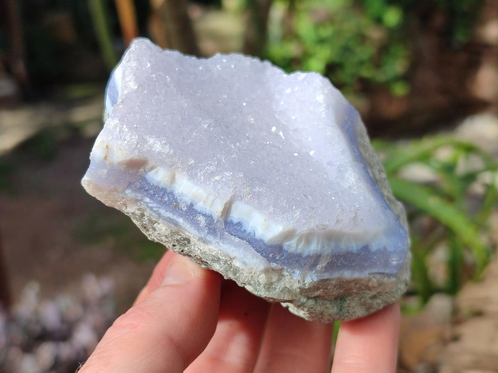 Natural Blue Lace Agate Geode Specimens x 6 From Nsanje, Malawi - Toprock Gemstones and Minerals 