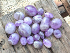 Polished Chevron Amethyst Galets x 40 From Madagascar - Toprock Gemstones and Minerals 