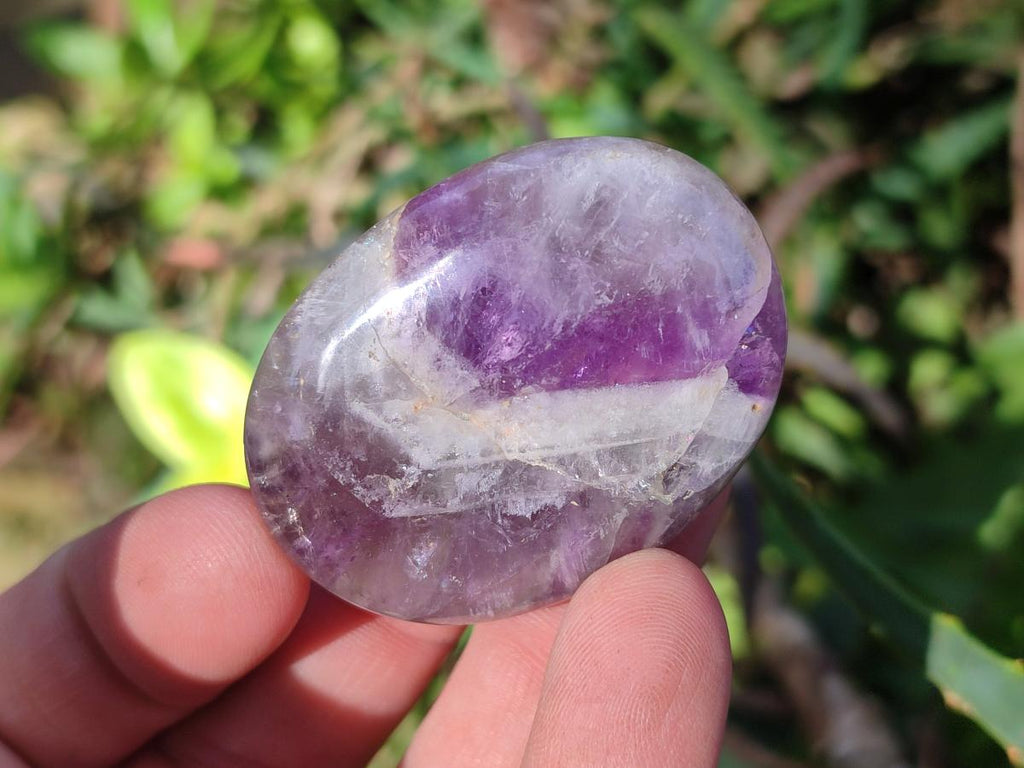 Polished Chevron Amethyst Galets x 40 From Madagascar - Toprock Gemstones and Minerals 