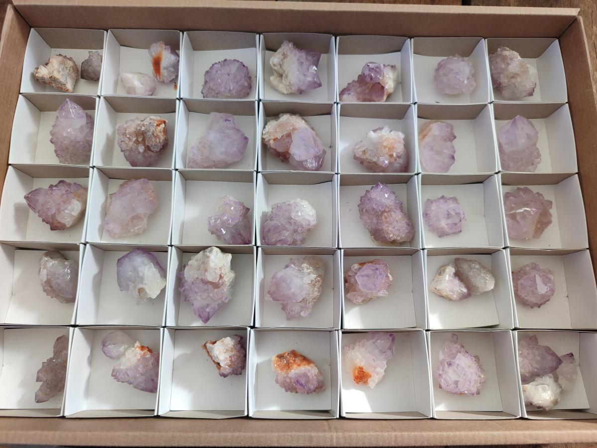 Natural Cactus Flower Spirit Amethyst Crystals x 40 From Boekenhouthoek, South Africa - Toprock Gemstones and Minerals 