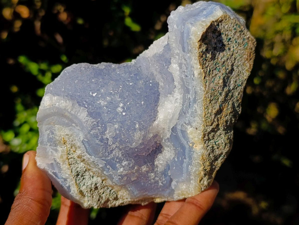 Natural Blue Lace Agate Specimens x 4 From Nsanje, Malawi - Toprock Gemstones and Minerals 