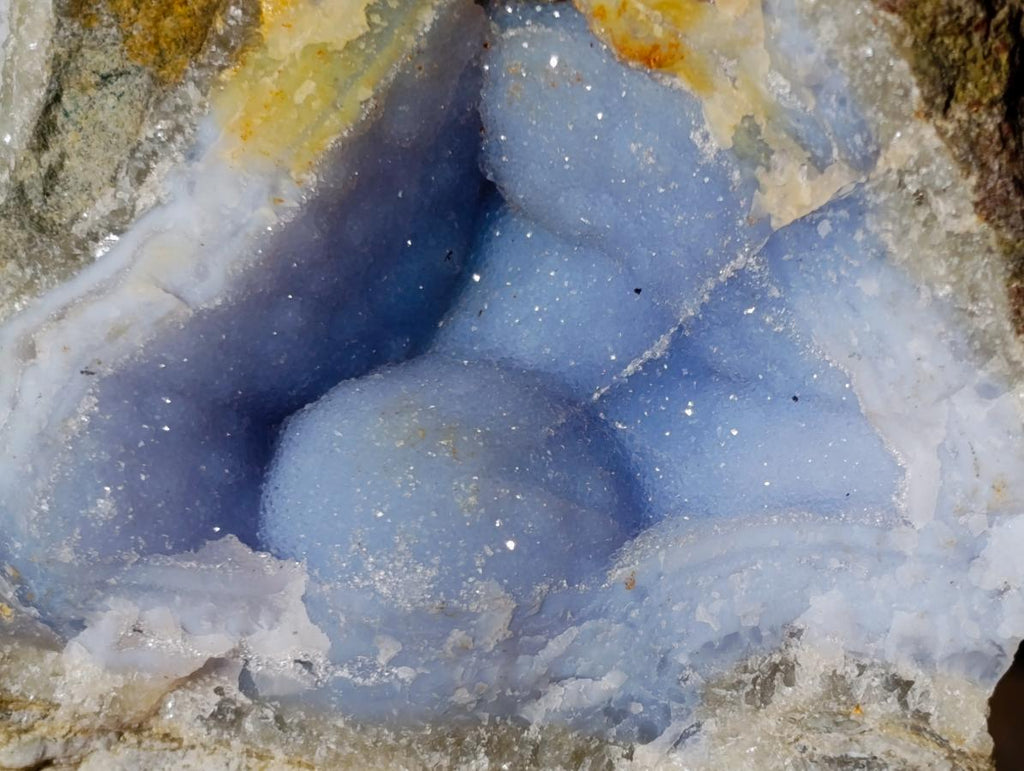 Natural Blue Lace Agate Specimens x 4 From Nsanje, Malawi - Toprock Gemstones and Minerals 