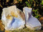 Natural Blue Lace Agate Specimens x 4 From Nsanje, Malawi - Toprock Gemstones and Minerals 