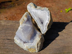 Natural Blue Lace Agate Specimens x 4 From Nsanje, Malawi - Toprock Gemstones and Minerals 