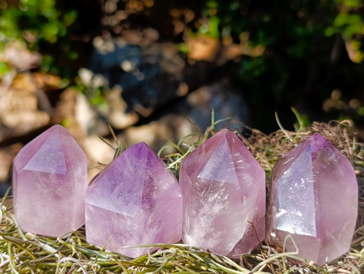 Natural Window Amethyst Crystals x 12 From Ambatondrazaka, Madagascar - Toprock Gemstones and Minerals 
