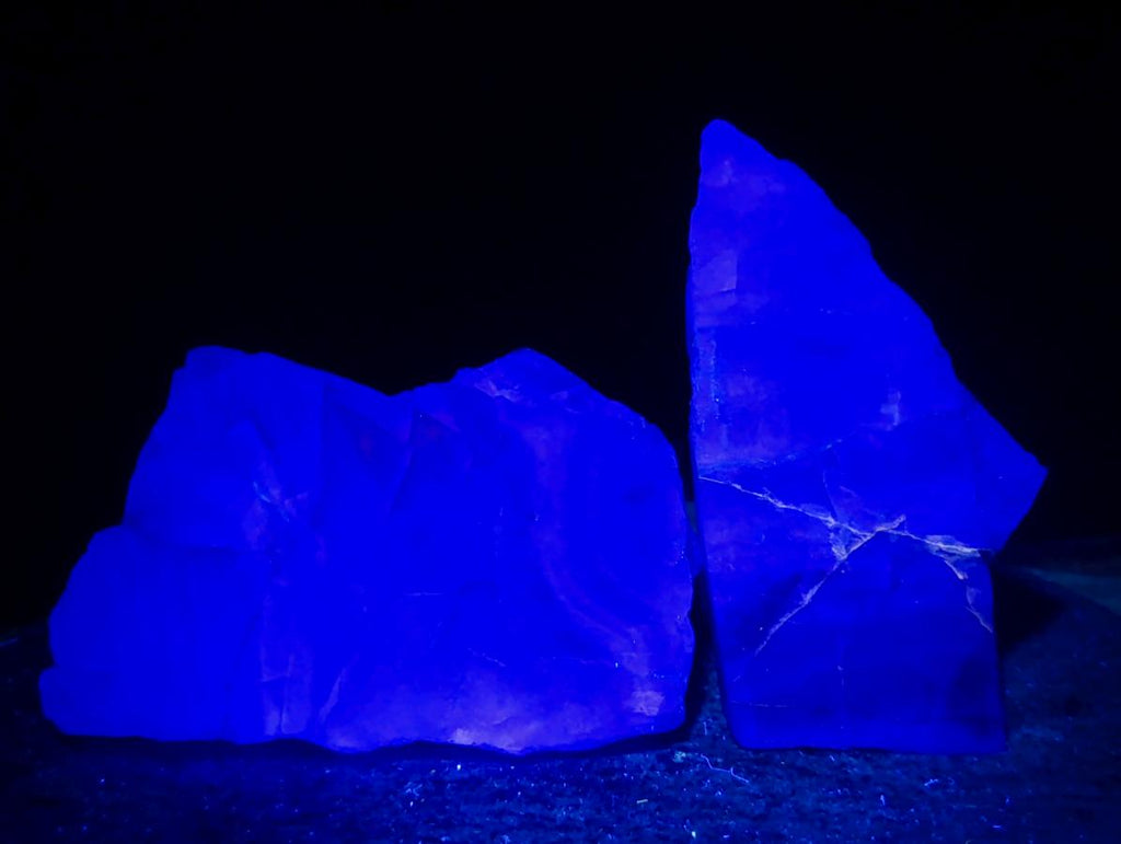 Polished One Side Watermelon Fluorite Slices x 2 From Uis, Namibia - Toprock Gemstones and Minerals 