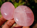 Polished Gemmy Rose Quartz Palm Stones x 20 From Madagascar - Toprock Gemstones and Minerals 